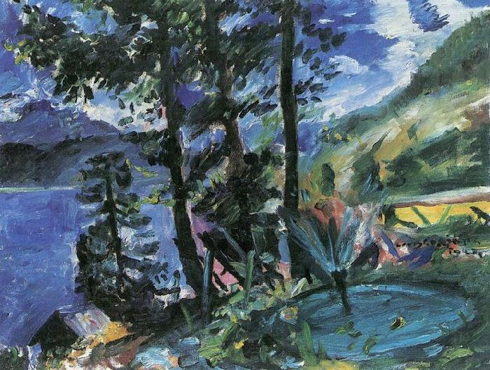 Walchensee mit Springbrunnen, Lovis Corinth